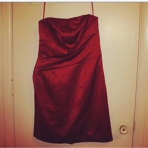 Strapless Maroon Dress
